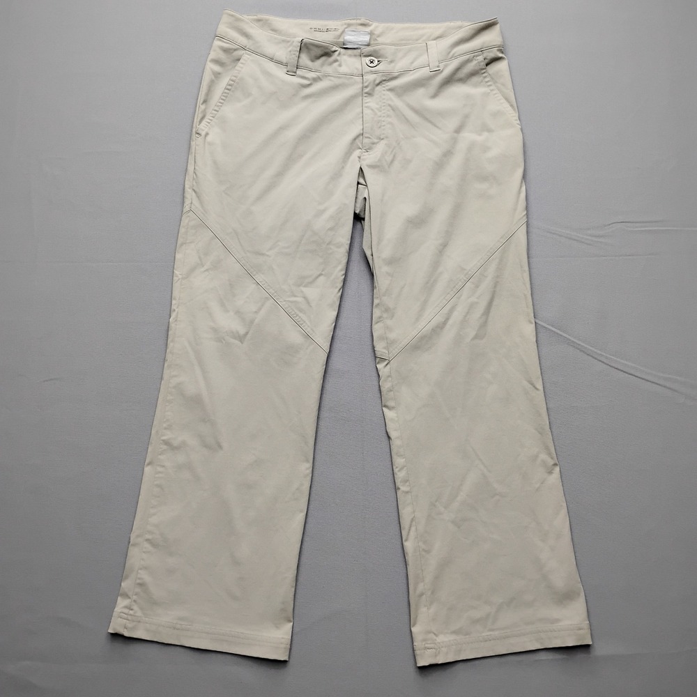 Columbia Women 14 Short Omni-Shield Hiking Pants Tan Beige Outdoor‎ Straight Leg